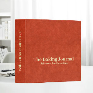 The Baking Journal Family Recipes Brown Leather Binder