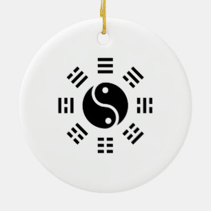 The Balance: Ba Gua, eight trigrams  yin yang TCM  Ceramic Ornament