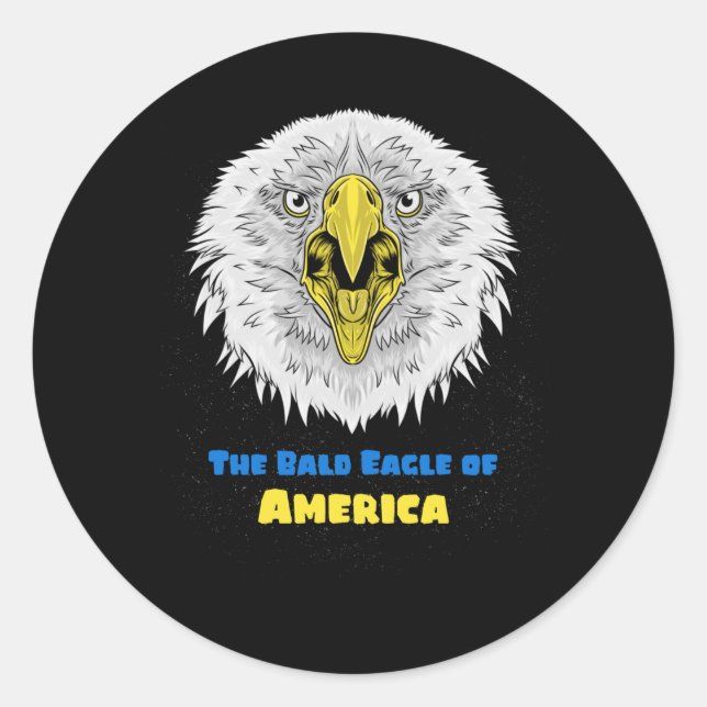 The Bald Eagle of American - US emblem Classic Round Sticker (Front)