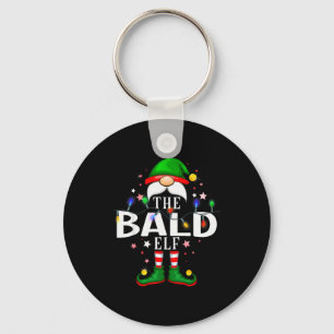 The Bald Elf Christmas Family Pajama Party Keychain