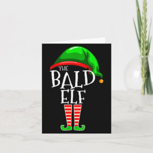The Bald Elf Family Matching Group Christmas Gift  Card