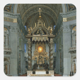 The Baldacchino, the high altar and the chair Square Sticker