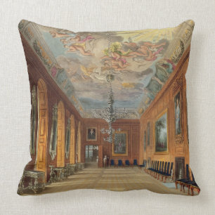 The Ball Room, Windsor Castle, from 'Royal Residen Throw Pillow