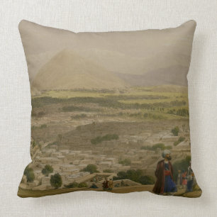 The Balla Hissar and City of Caubul, from the Uppe Throw Pillow