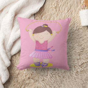 The Ballerina Jumping Rope Throw Pillow