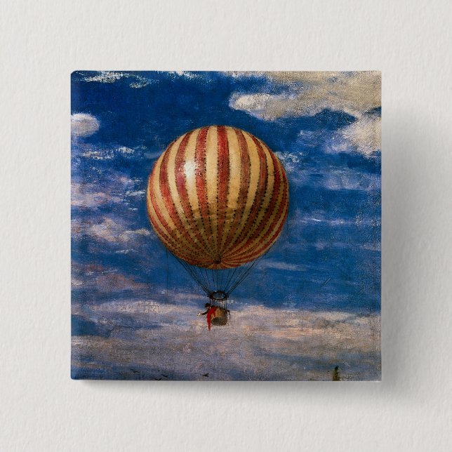 The Balloon, 1878 2 Inch Square Button (Front)
