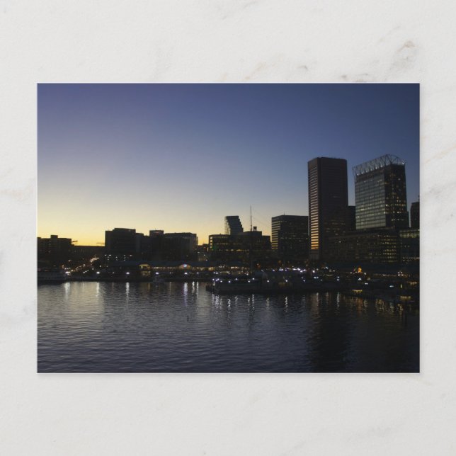 The Baltimore Inner Harbour at Night Postcard (Front)