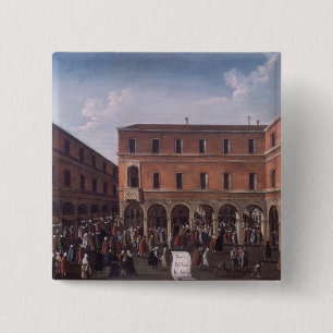The Bancho del Giro in the Rialto, Venice 2 Inch Square Button