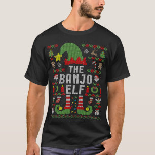 The Banjo Elf Ugly Christmas Matching Family T-Shirt