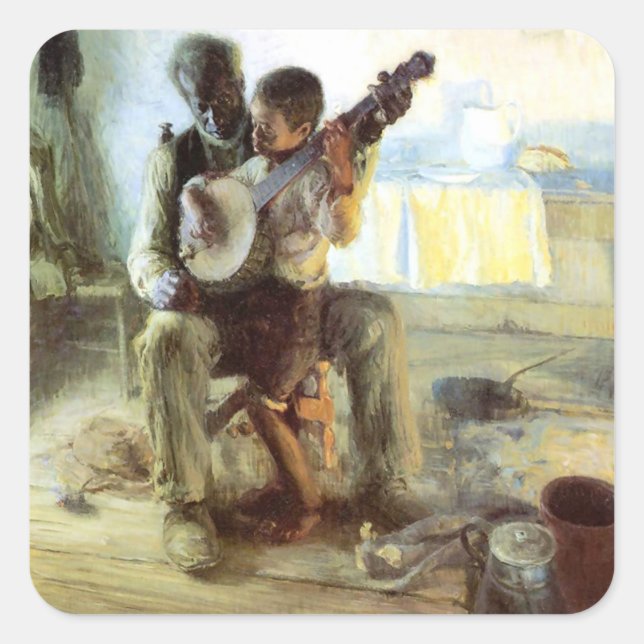 The Banjo Lesson By Henry Ossawa Tanner Square Sticker (Front)