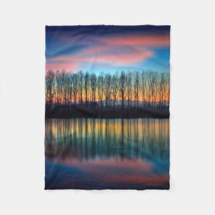 The Bank of the Po Piedmont Italy Fleece Blanket