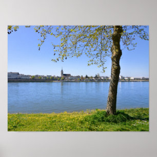 The banks of the Loire at Saumur Postcard Square S Poster
