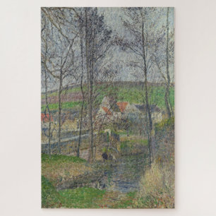 The Banks of the Viosne at Osny in Grey Weather Jigsaw Puzzle