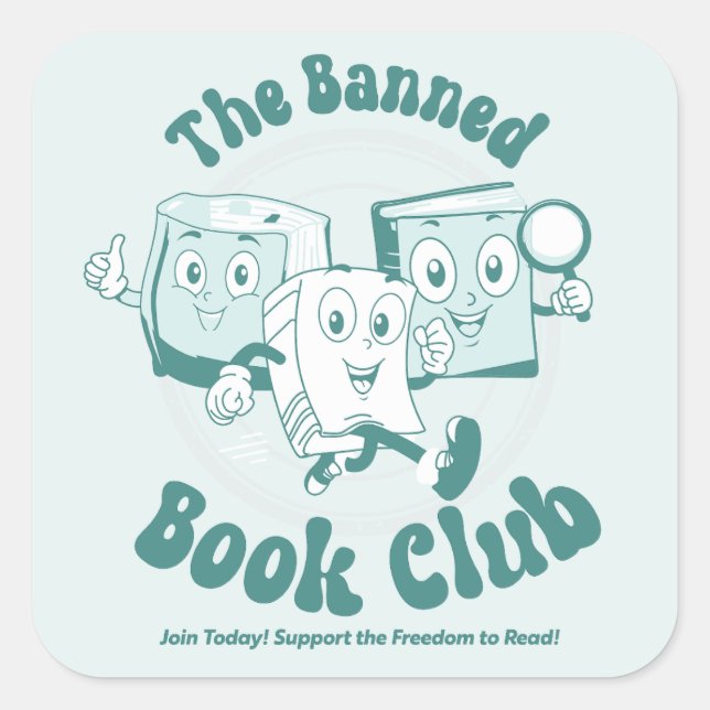 The Banned Book Club  Square Sticker (Front)