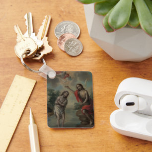 The Baptism of Christ by Nicolás Enríquez Keychain