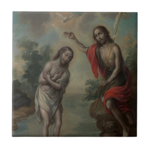 The Baptism of Christ by Nicolás Enríquez Tile