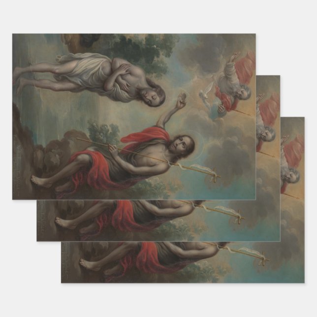 The Baptism of Christ by Nicolás Enríquez Wrapping Paper Sheet (Set)