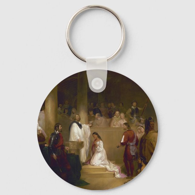 The Baptism of Pocahontas by John Gadsby Chapman Keychain (Front)