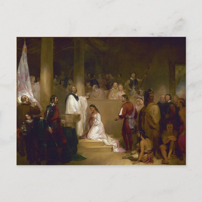 The Baptism of Pocahontas by John Gadsby Chapman Postcard (Front)
