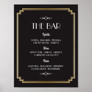 The Bar 1920's Art Deco Sign Wedding Reception