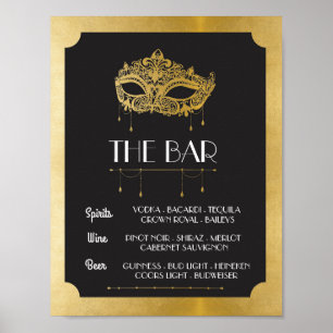 The Bar Masquerade Poster Sign Wedding Reception