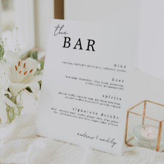 The Bar Minimalist Drinks Sign