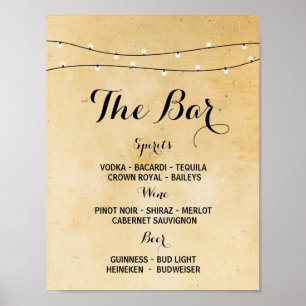 The Bar Rustic Lights Event Sign Wedding Reception