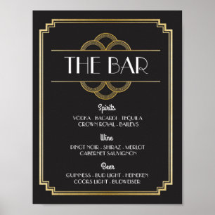 The Bar Twenties Art Deco Sign Wedding Reception