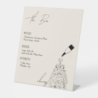 The Bar with Champagne Tower  Pedestal Sign