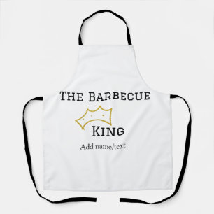 The Barbecue king crownadd name text cooking best  Apron