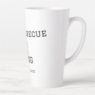 The Barbecue king crownadd name text cooking best Latte Mug