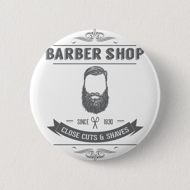 The barber shop 2 inch round button (Front)