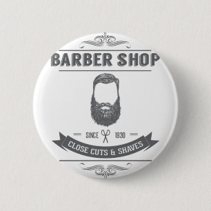 The barber shop 2 inch round button