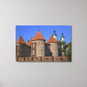 The Barbican and Pauline Church, Warsaw, Canvas Print