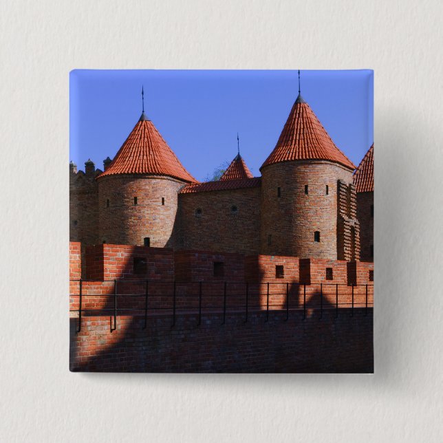 The Barbican, Warsaw, Poland 2 Inch Square Button (Front)
