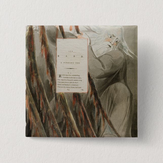 The Bard: A Pindaric Ode, from 'The Poems of Thoma 2 Inch Square Button (Front)