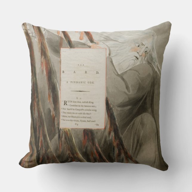 The Bard: A Pindaric Ode, from 'The Poems of Thoma Throw Pillow (Front)