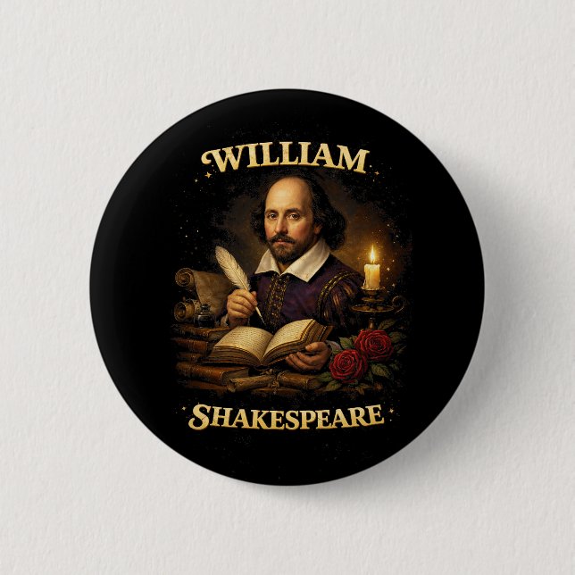 The Bard by Candlelight 2 Inch Round Button (Front)