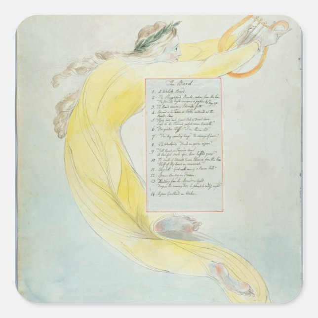 'The Bard', design 52 from 'The Poems of Thomas Gr Square Sticker (Front)