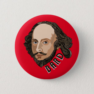The Bard William Shakespeare Button