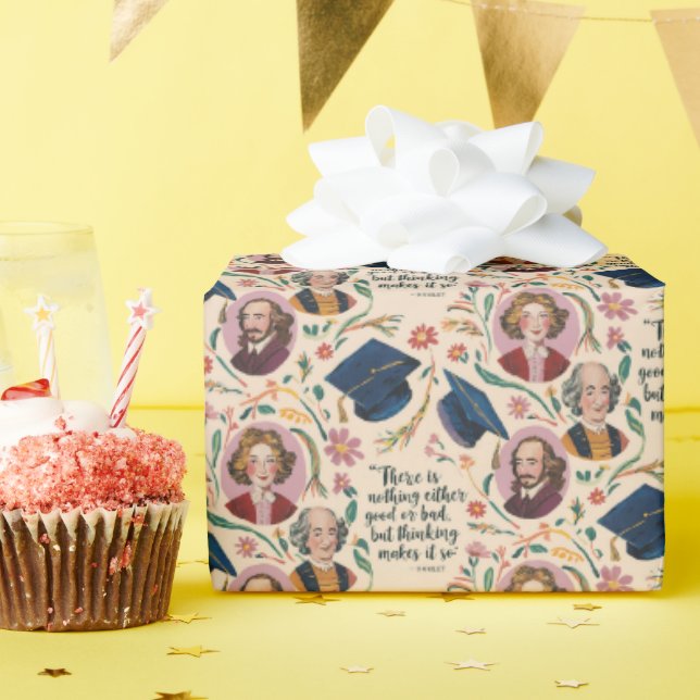 The Bard's Graduation - Shakespeare's Hamlet Wrapping Paper (Birthday Party)