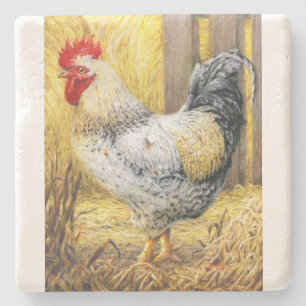 The Barn Rooster Stone Coaster