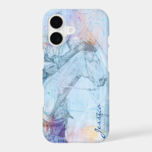 The Barrel Racer (blue abstract paint)