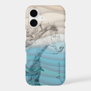 The Barrel Racer (blue biege waves)