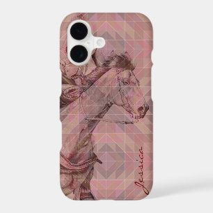 The Barrel Racer (maroon geometric)