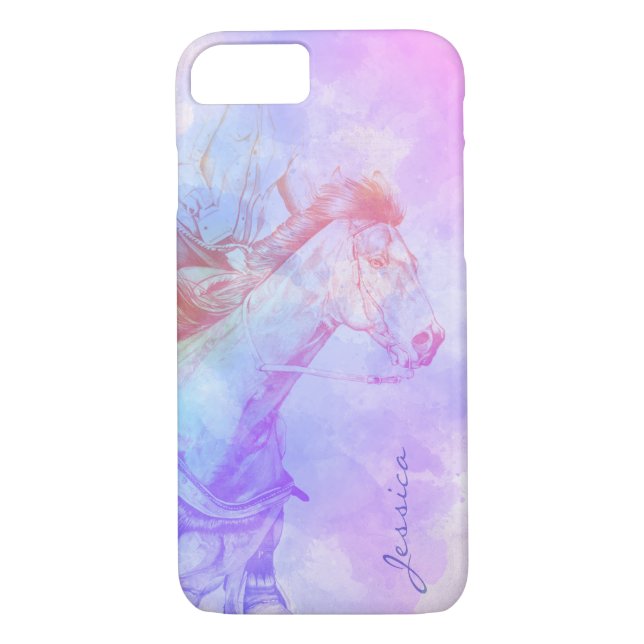 The Barrel Racer (rainbow/pastel splats) Case-Mate iPhone Case (Back)