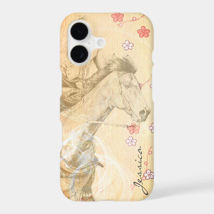 The Barrel Racer (yellow flowered background)