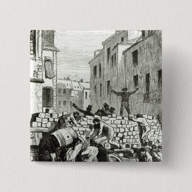 The Barricade 2 Inch Square Button (Front)