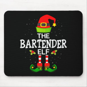 The Bartender Elf Christmas Family Matching Pajama Mouse Pad