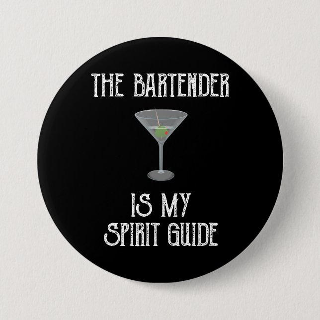 The Bartender Is My Spirit Guide Funny Cocktail 3 Inch Round Button (Front)
